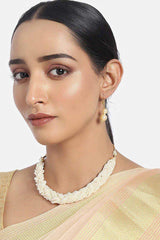 Buy Women's Alloy Choker Set in White - Front