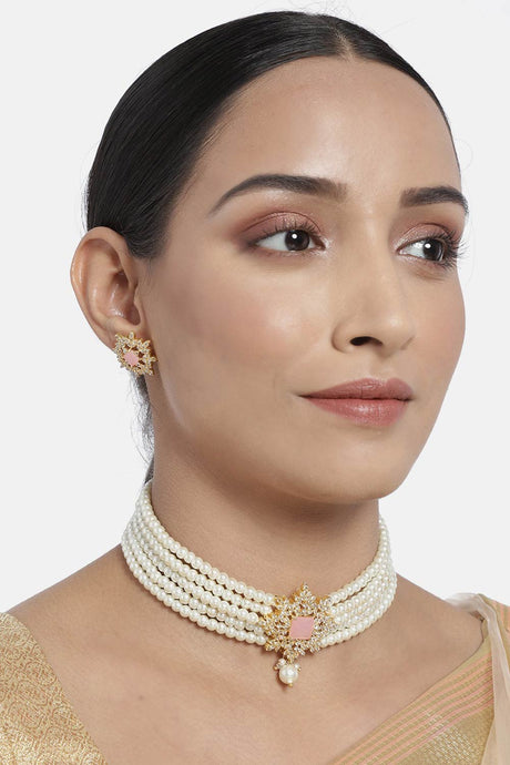 Buy Women's Alloy Choker Set in Pink