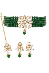 Buy Women's Alloy Choker Set in Green - Back