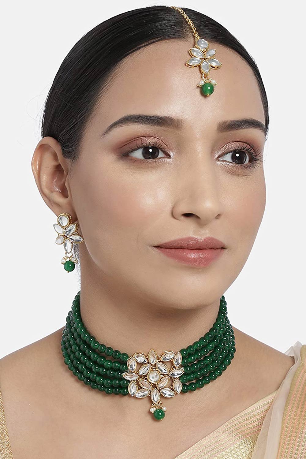 Buy Women's Alloy Choker Set in Green