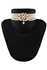 Buy Women's Alloy Choker Set in White - Front