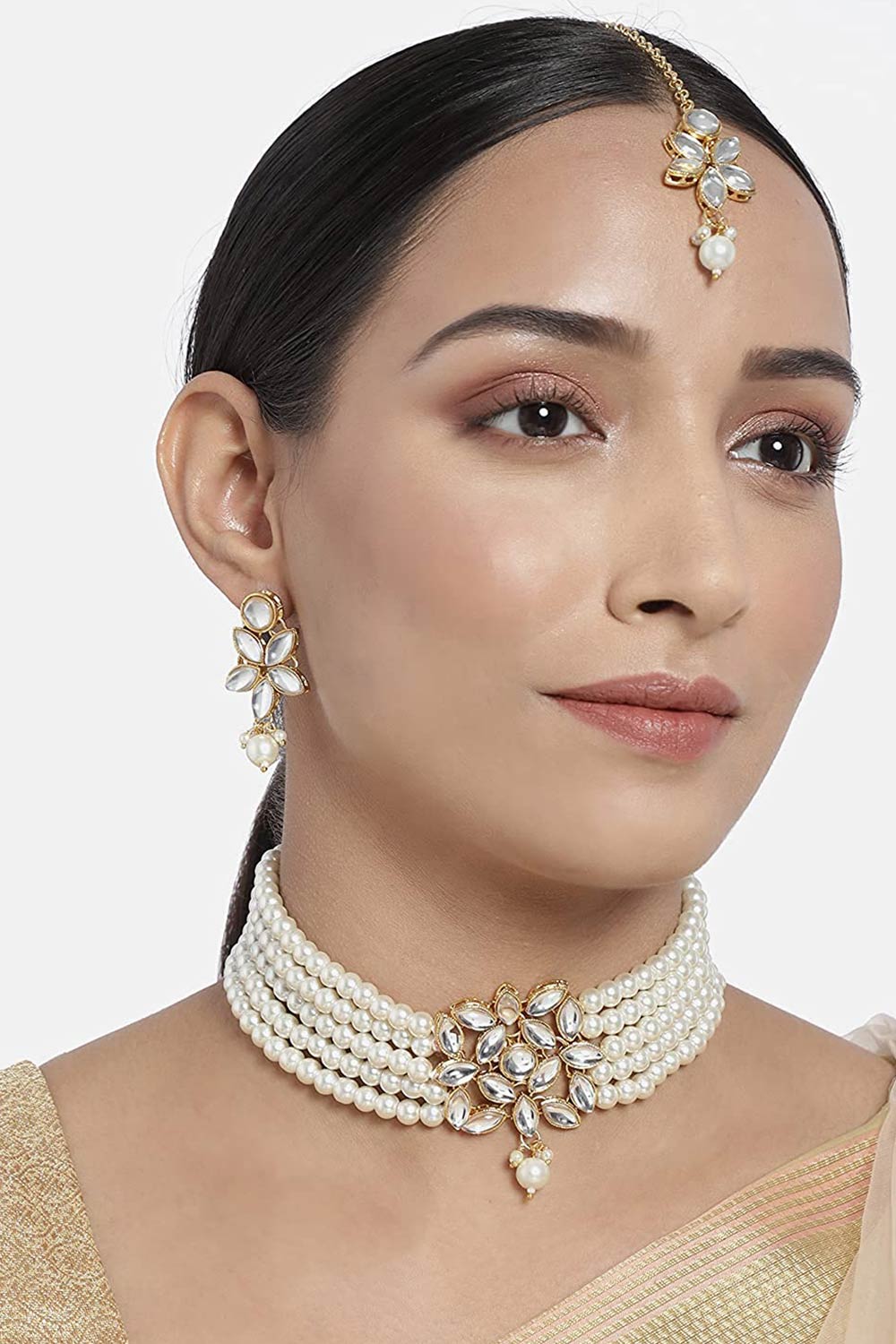 Buy Women's Alloy Choker Set in White