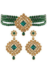 Buy Women's Alloy Choker Set in Green