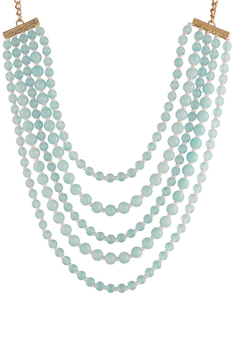 Buy Women's Alloy Bead Necklaces in Turquoise - Back