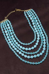 Buy Women's Alloy Bead Necklaces in Turquoise - Front