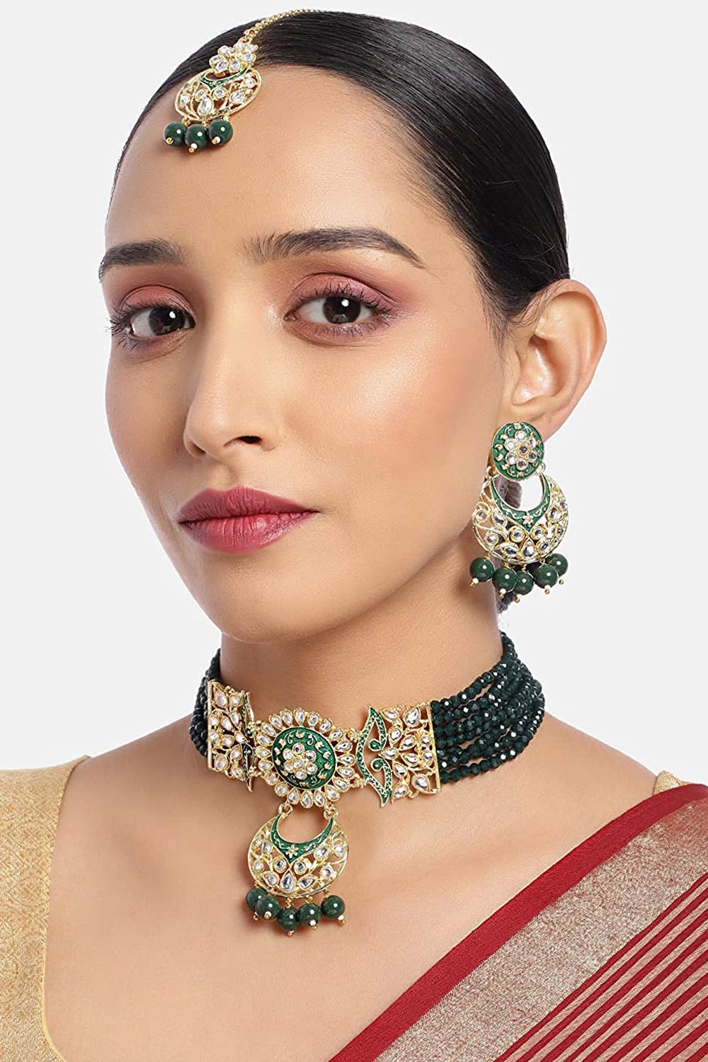 Buy Women's Alloy Choker Set in Green