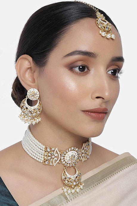 Buy Women's Alloy Choker Set in White