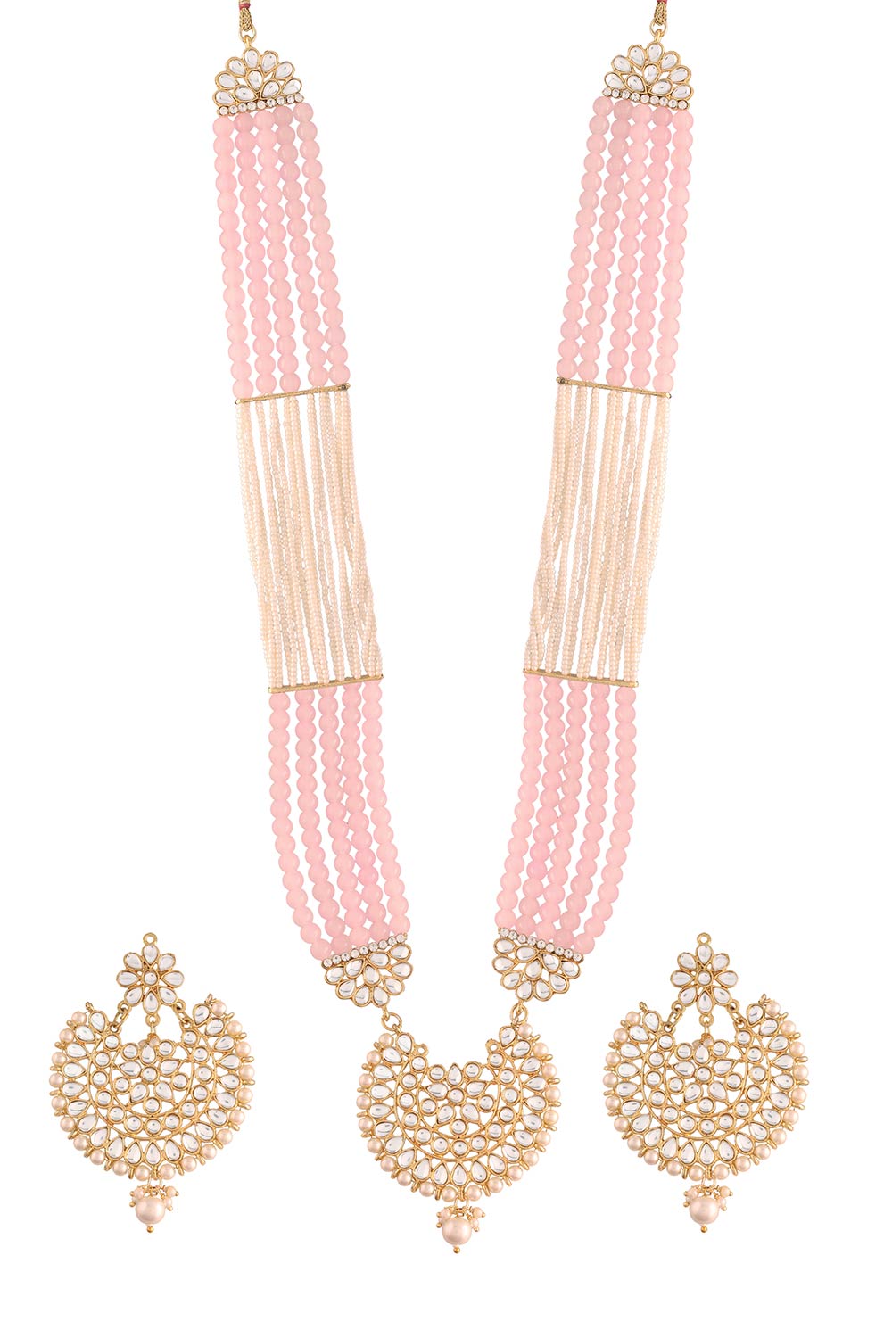 Buy Women's Alloy Choker Set in Pink - Back