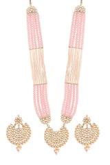 Buy Women's Alloy Choker Set in Pink - Back