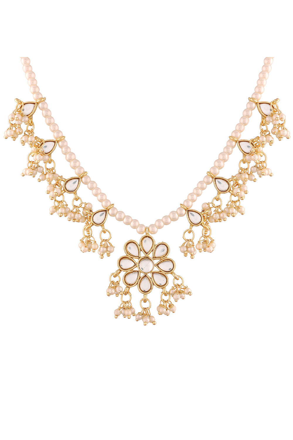 Buy Women's Alloy Necklace Set in White Online - Back