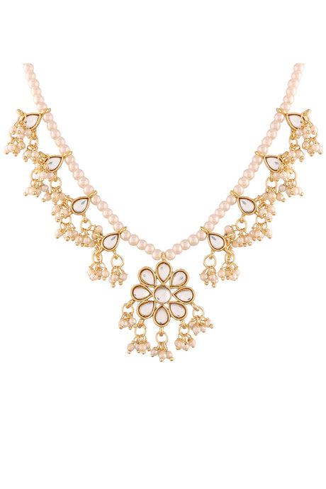 Buy Women's Alloy Necklace Set in White Online - Back