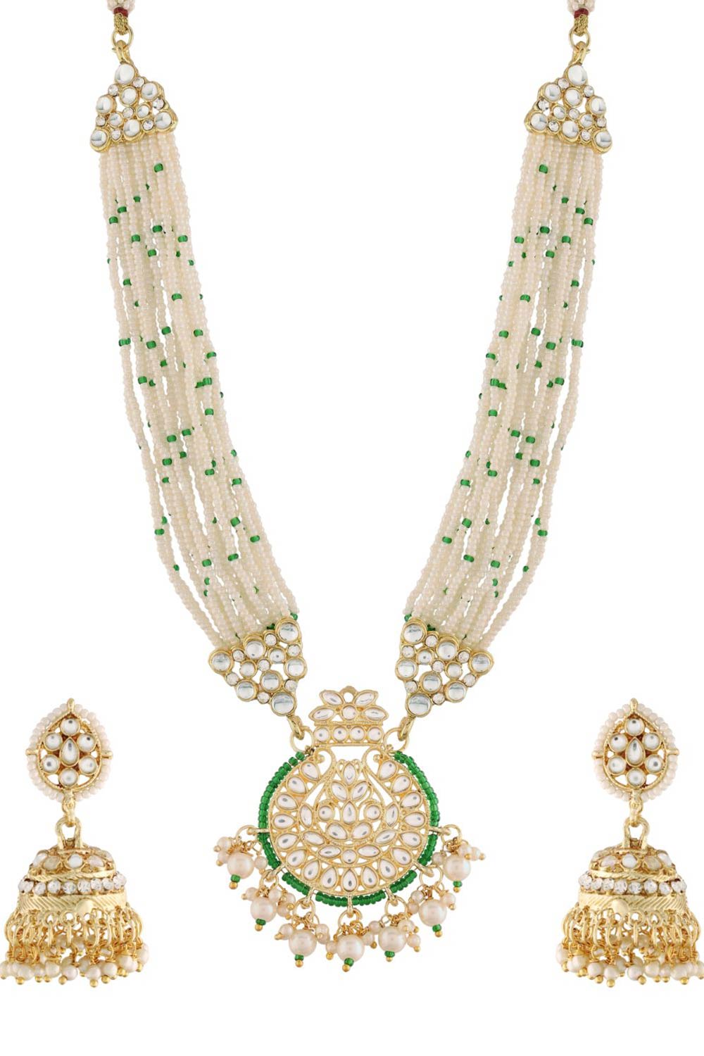 Buy Women's Alloy Necklace & Earring Sets in Green