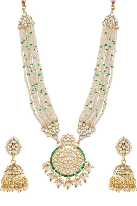 Buy Women's Alloy Necklace & Earring Sets in Green
