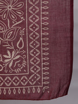 Burgundy  Pure Cotton Printed Dresses