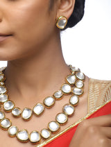 Women's Alloy Kundan Choker Set In Gold