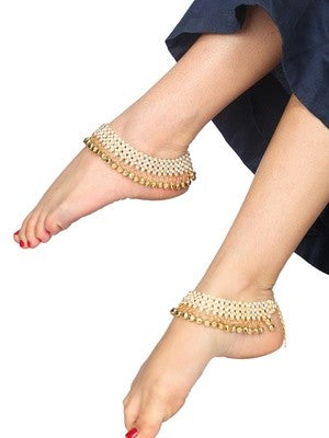 Women's Alloy Ghungroo Payal in Gold