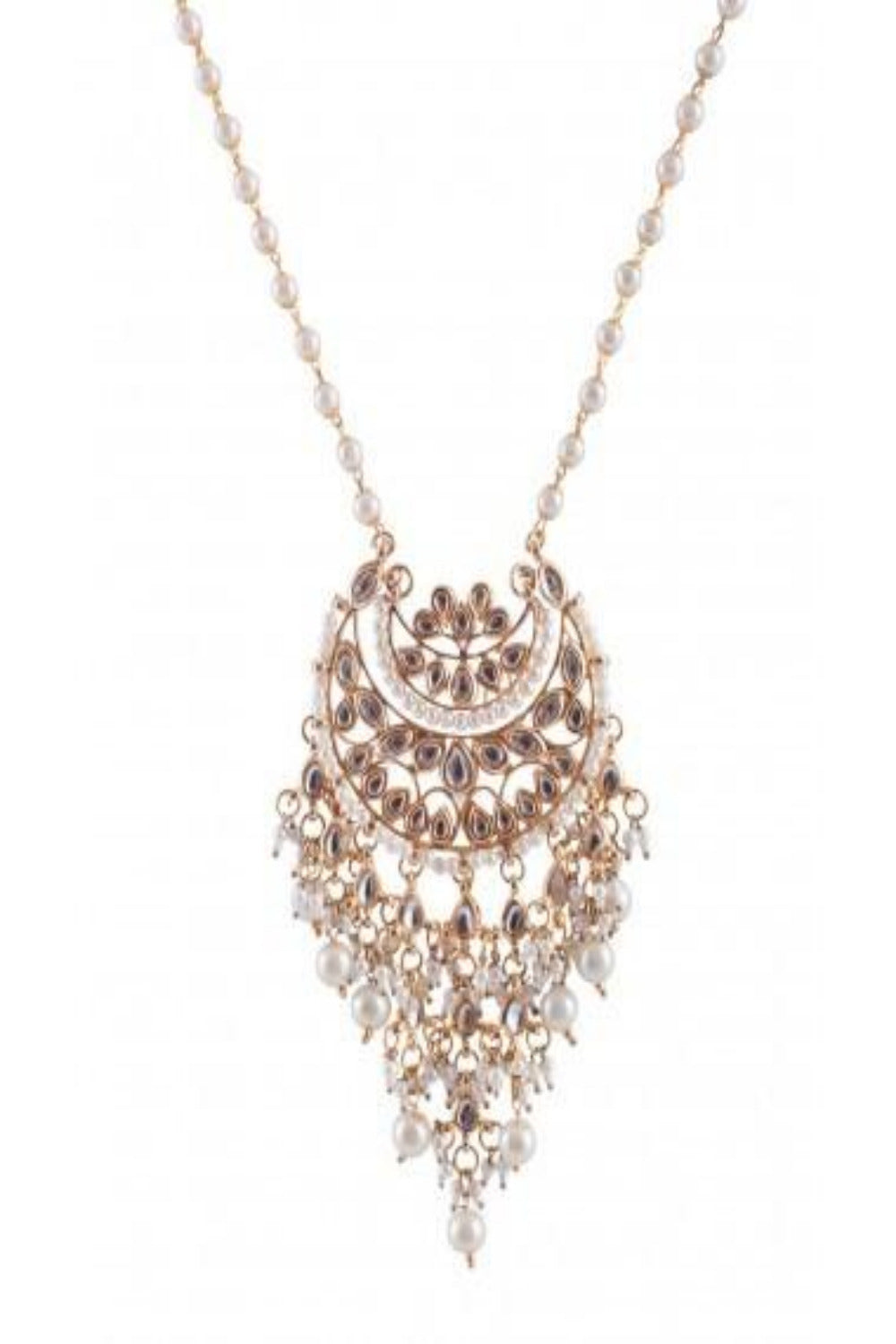 Women's Alloy Long Jhallar Necklace in Gold