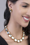 Women's Alloy Necklace With Earrings Set in Gold