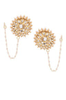 Women's Alloy Kundan Studs Earrings in Gold