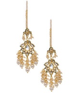 Shop Alloy Kundan Necklace with Earrings in Gold Online