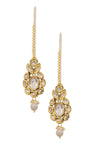 Alloy Kundan Earring In Gold And White