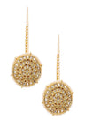 Alloy Kundan Studs Earring in Gold and White