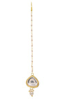 Alloy Kundan Maang Tikka In Gold And White