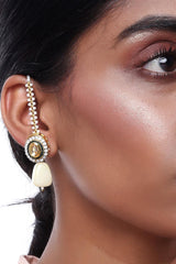 Alloy Studs And Non-Dangling Earrings In White