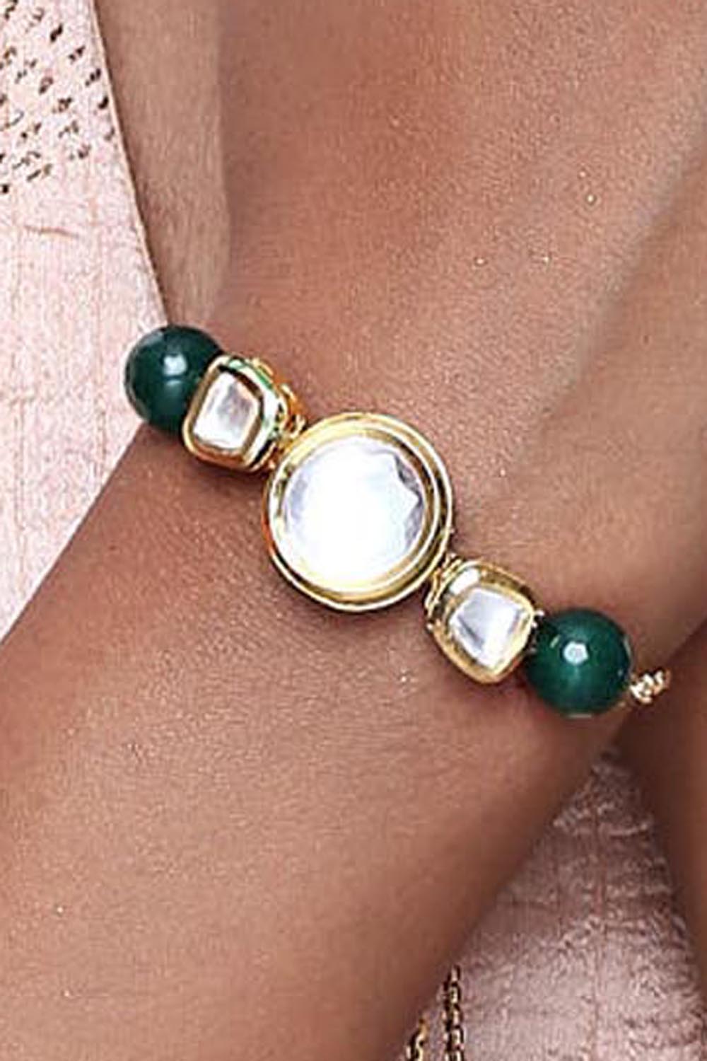 Alloy Bracelet In Green