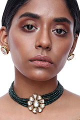 Alloy Necklace And Earring Sets In Green