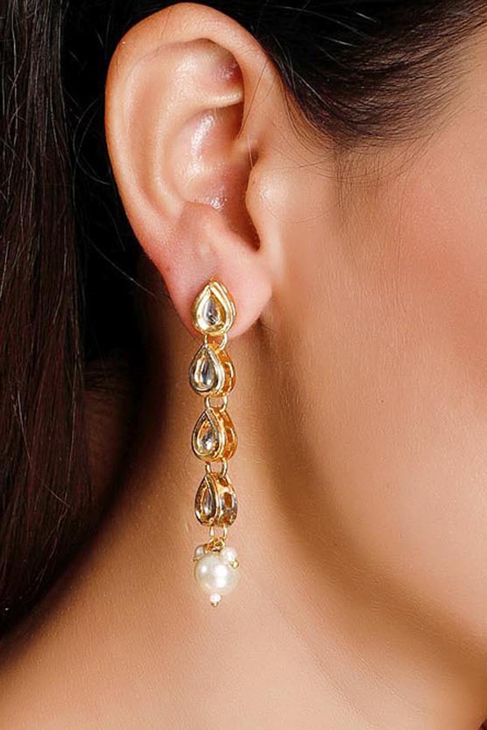 Women's Alloy Drop Earrings In White