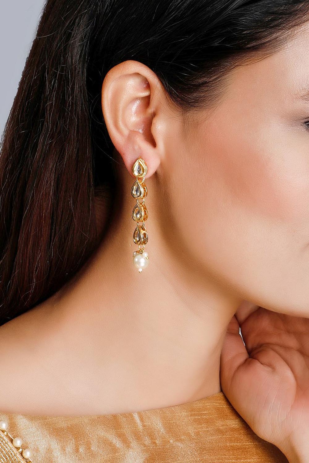 Women's Alloy Drop Earrings In White