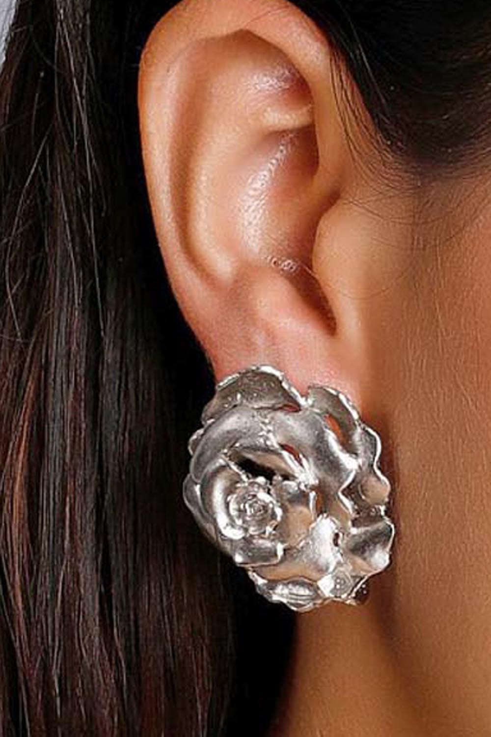 Women's Alloy Stud Earrings In Silver