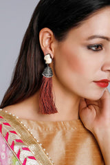 Women's Alloy Large Dangle Earrings in Brown