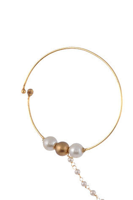 Women's Alloy Nose Ring in Pearl