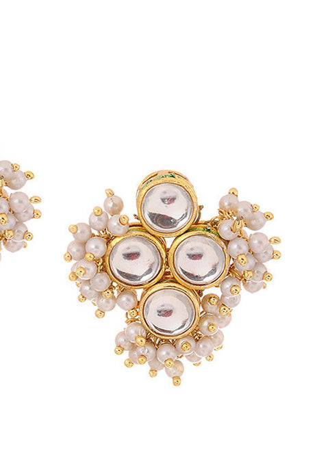 Women's Alloy Studs Earrings In White