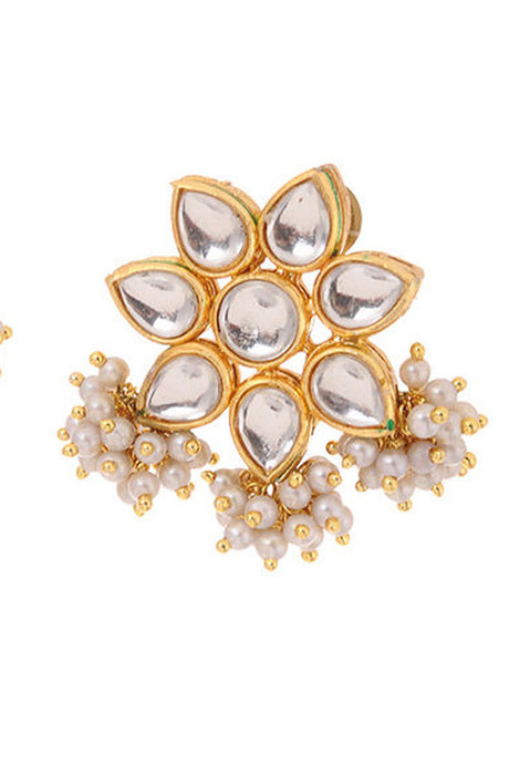 Women's Alloy Studs Earrings In White