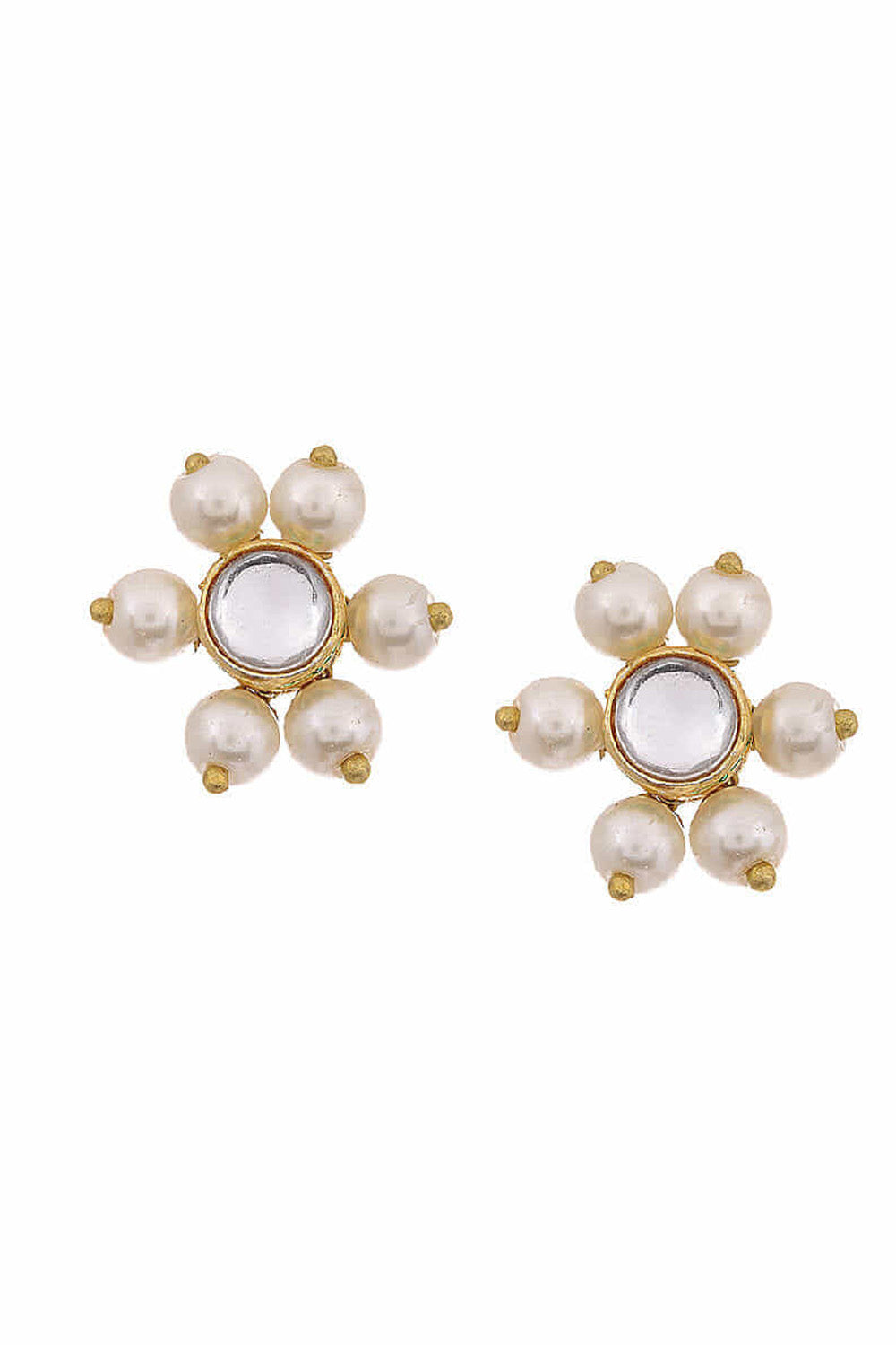 Women's Alloy Studs Earrings In White