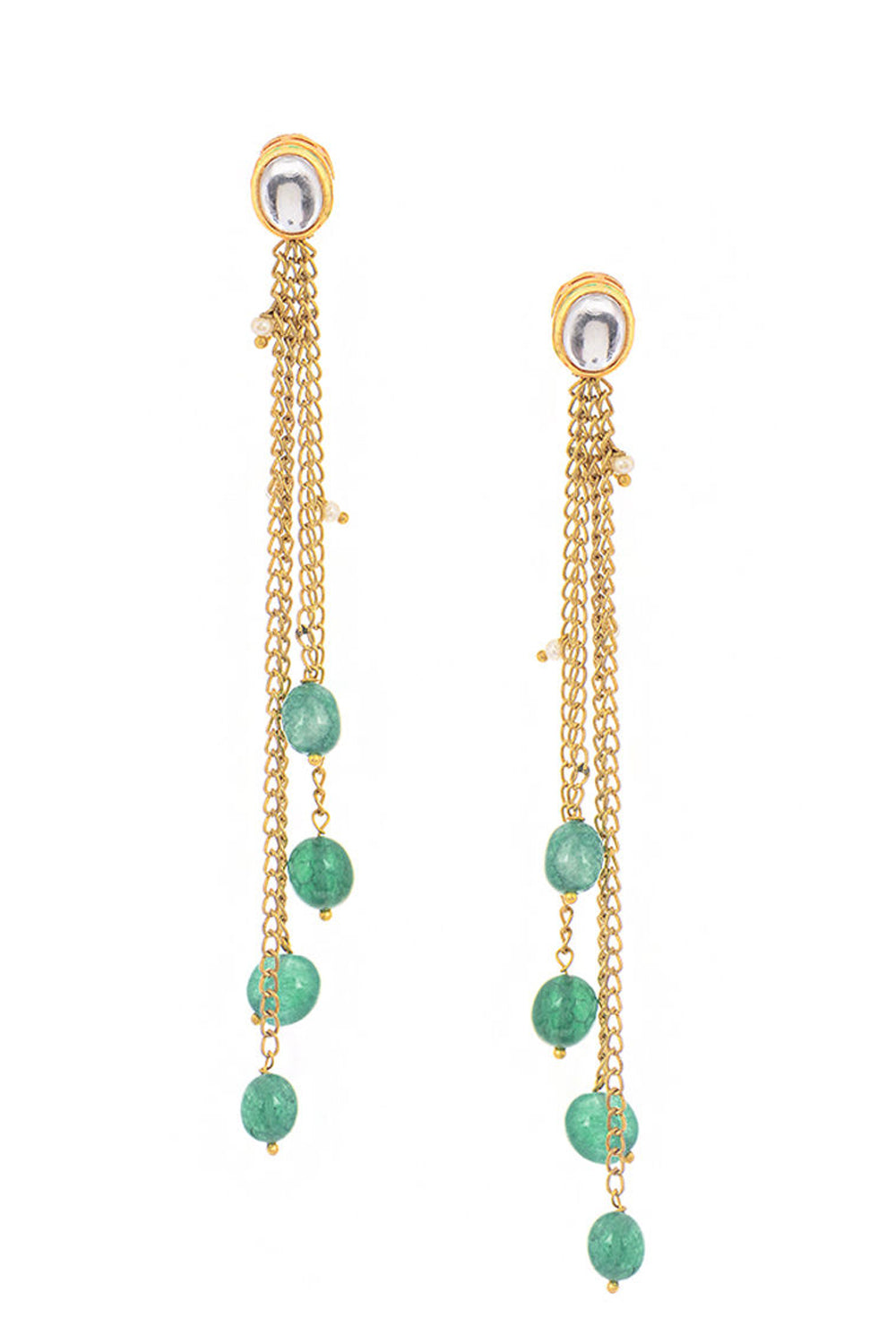 Women's Alloy Drop Earrings In Green