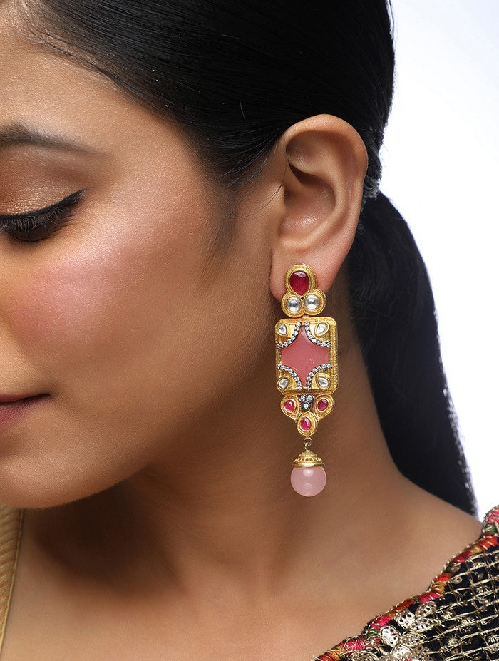 Alloy Drop Earrings In Gold