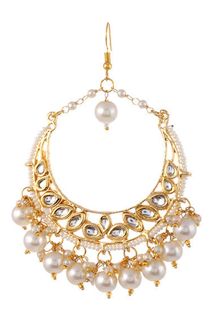 Women's Alloy Chandbali Earrings in Gold