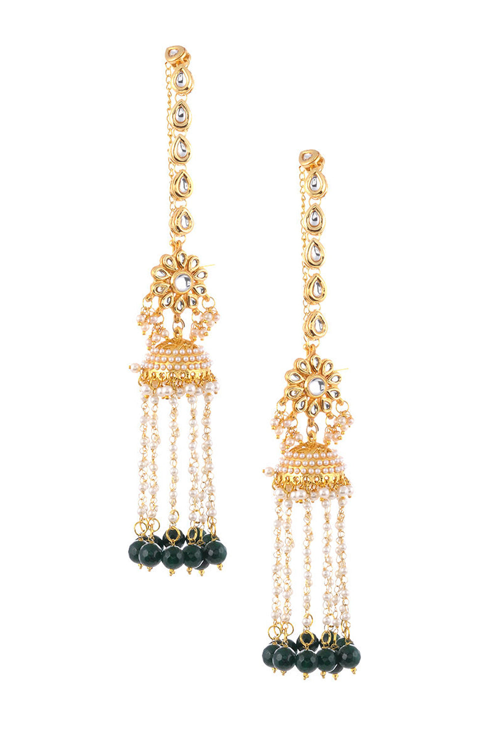 Women's Alloy Jhumka Earrings In Green