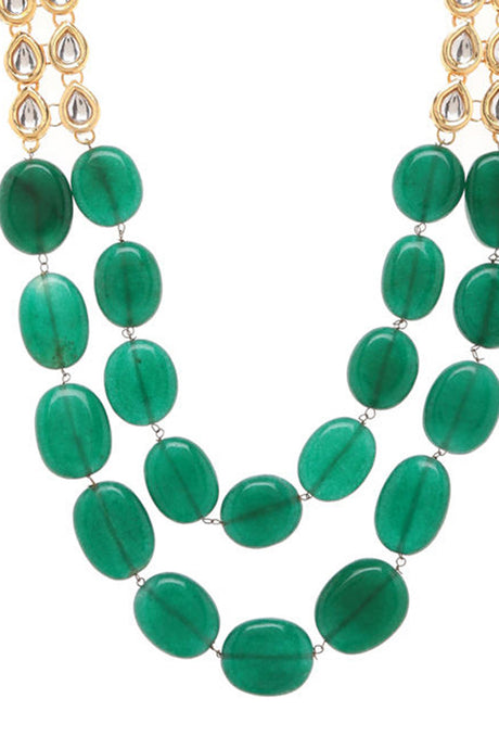 Women's Alloy Necklace Set in Green