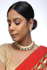 Alloy Necklace And Earrings Set In Gold