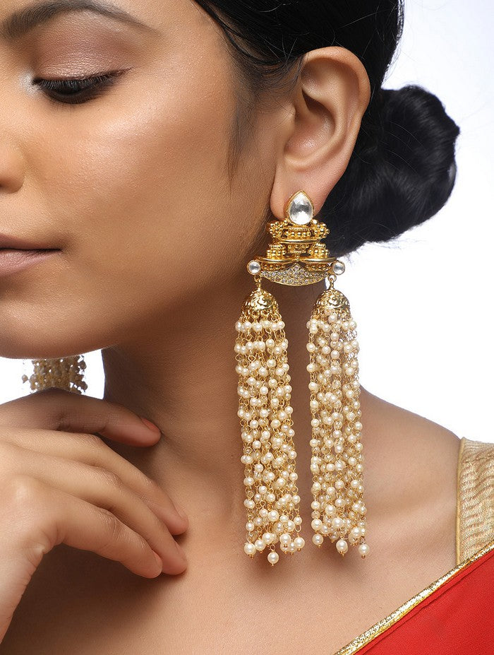 Alloy Large Dangle Earrings In Gold