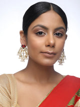 Alloy Jhumka Earrings In Gold