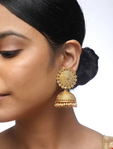 Alloy Jhumka Earrings In Gold