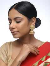 Alloy Jhumka Earrings In Gold