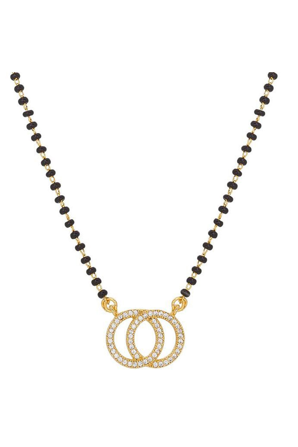 Women's Alloy Mangalsutra in White, Gold and Black
