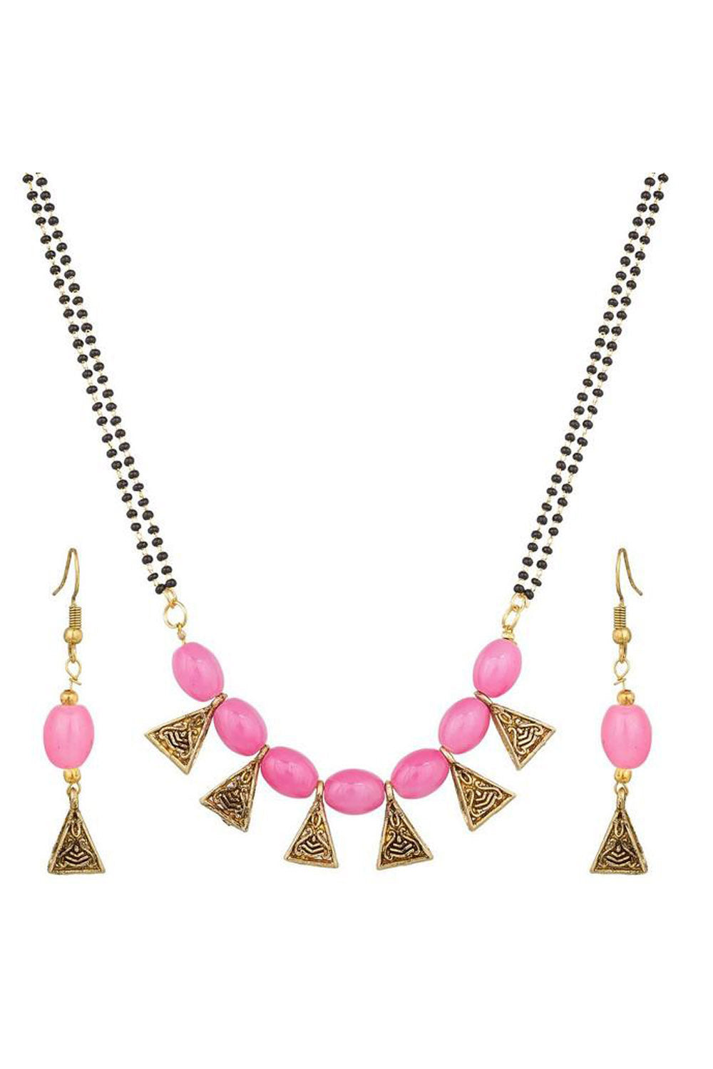 Women's Alloy Mangalsutra in Pink